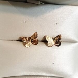 Gold Butterfly Stud Earrings